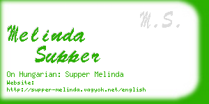 melinda supper business card